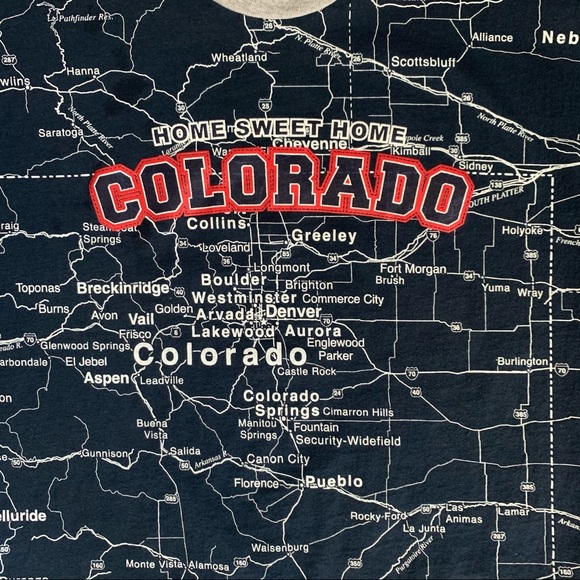 Colorado all over map print shirt 100% cotton GUC - Picture 3 of 7